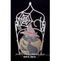 Hochwertige Kristallspinne und schwarze Katze Halloween Krone